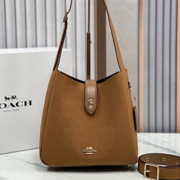 COACH Hadley Convertible Crossbody Bag Suede Brown CW004 - Picture 1 of 9